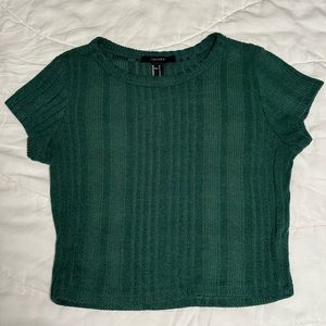 Forever 21 green cropped shirt